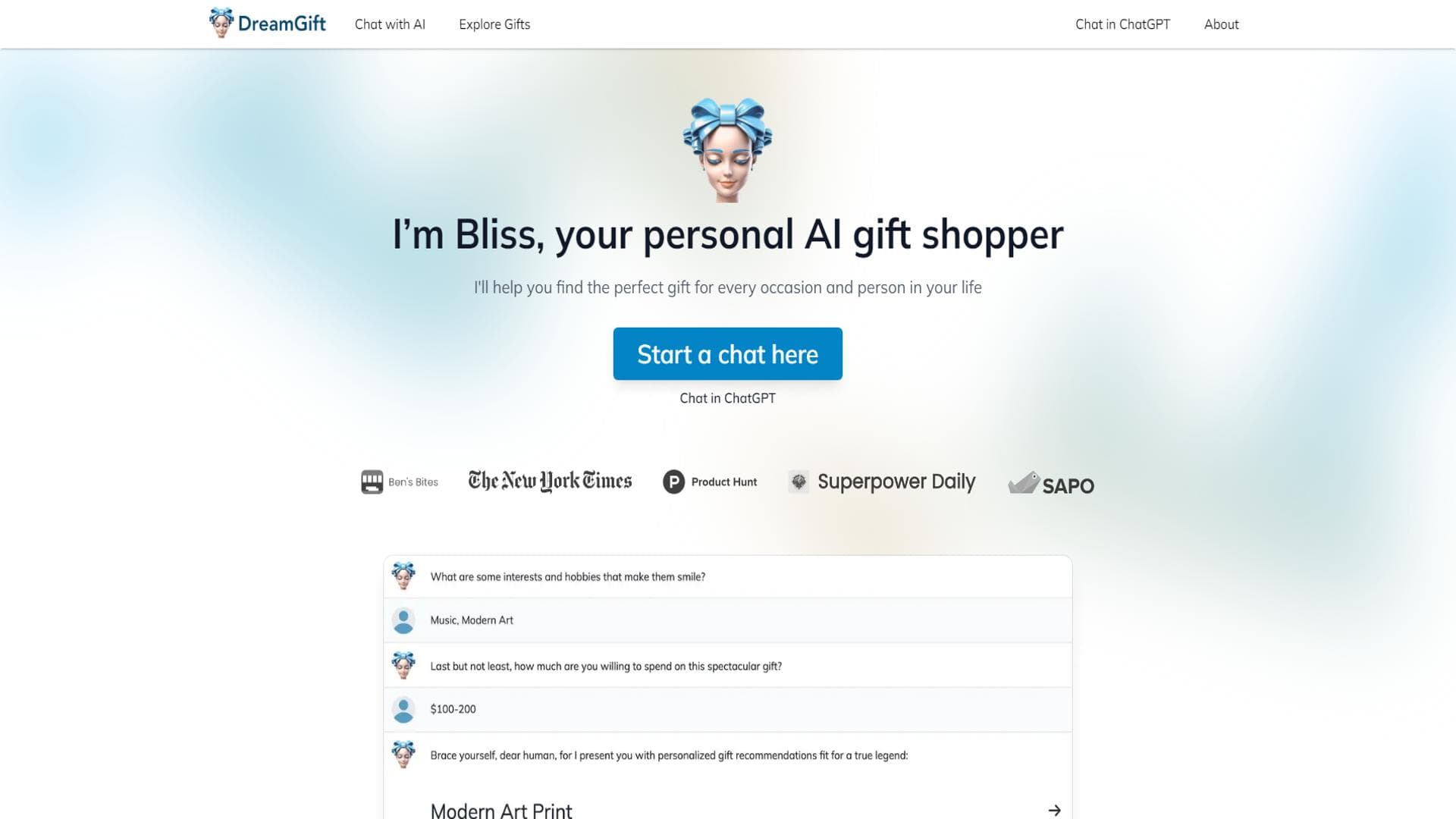 AI助手Bliss帮你找到完美的个性化礼物