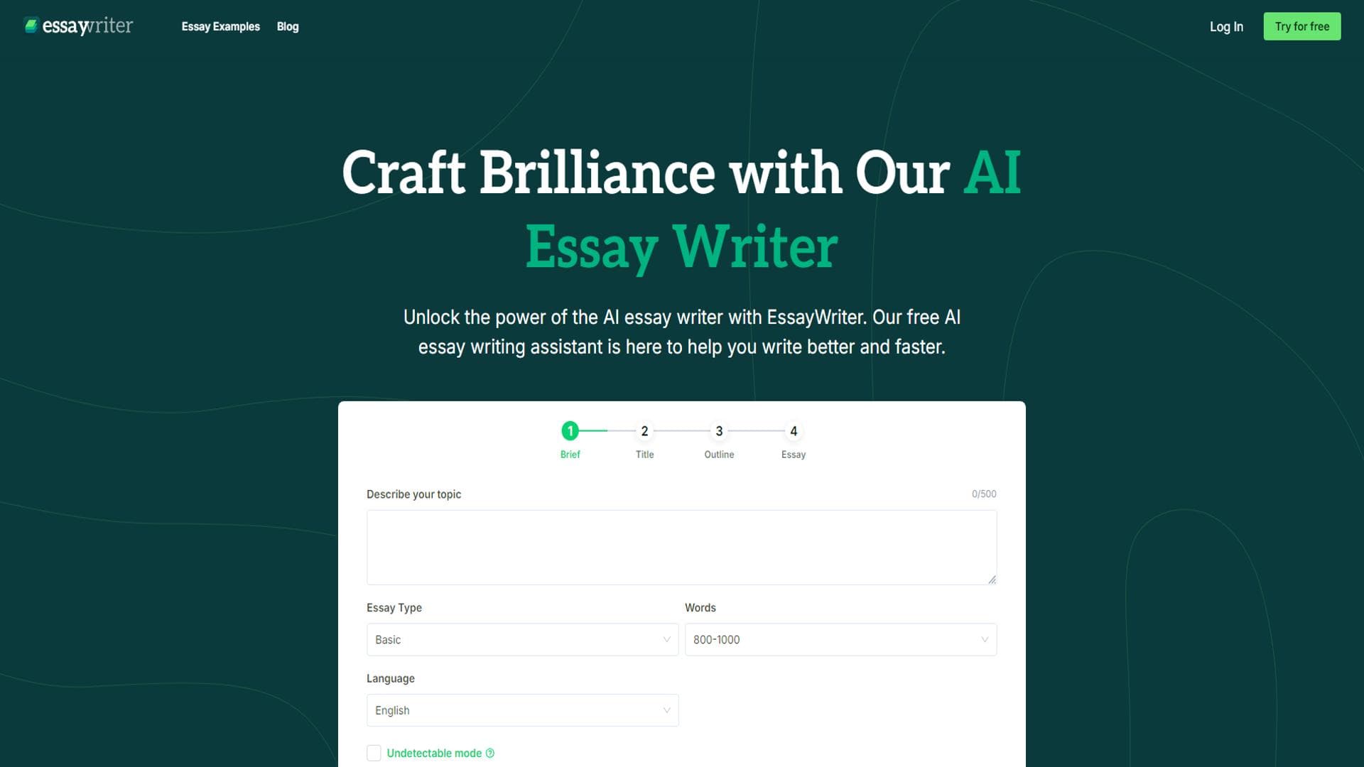 AI Essay Writer - Free Essay Writing Assistant