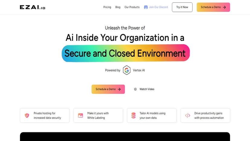 EZAI | Enterprise - EZAI为企业提供安全、个性化的AI训练与部署，确保数据隐私与版权合规。