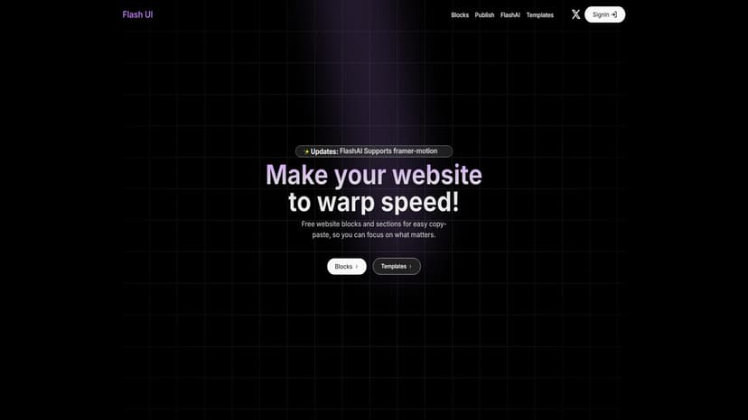 Flash UI - Flash UI 是一个快速开发的组件库，提供即用型组件，简化工作流程，提升用户体验。