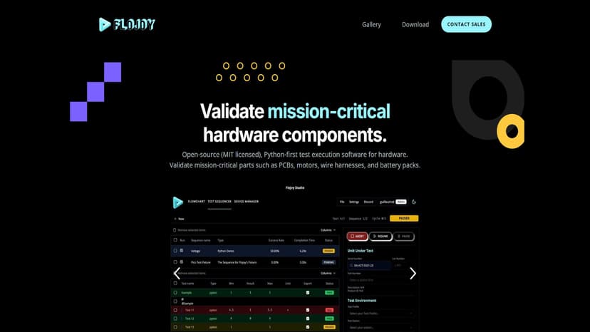 Flojoy - Flojoy 是制造业中领先的开源硬件测试平台。