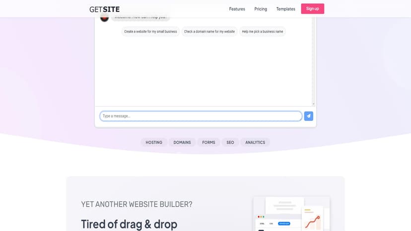 GetSite - GetSite是一款无需编程的AI网站生成器，几分钟内即可创建单页网站。
