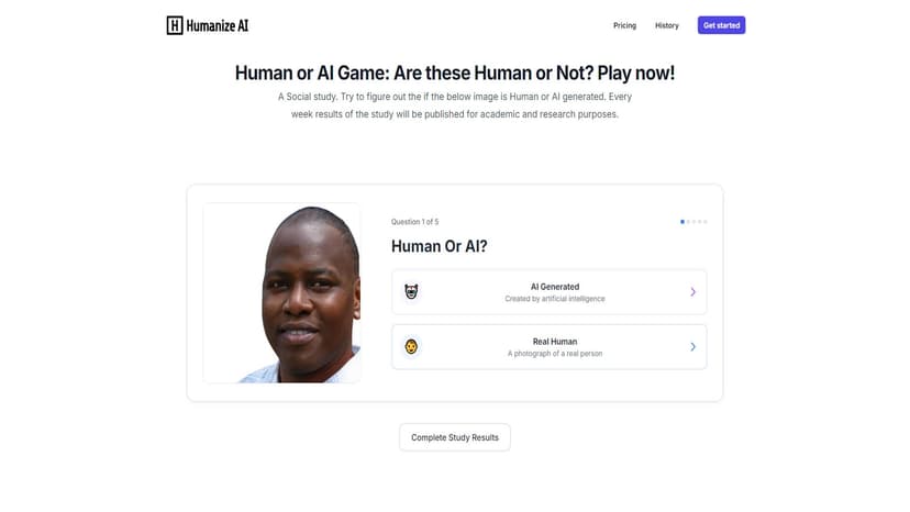Human or AI Game - 通过游戏挑战测试你是否能识别AI生成的图像。
