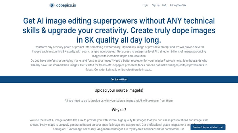 dopepics.io - dopepics.io提供无需技术技能的AI图像编辑，可创建8K质量的惊艳图像。