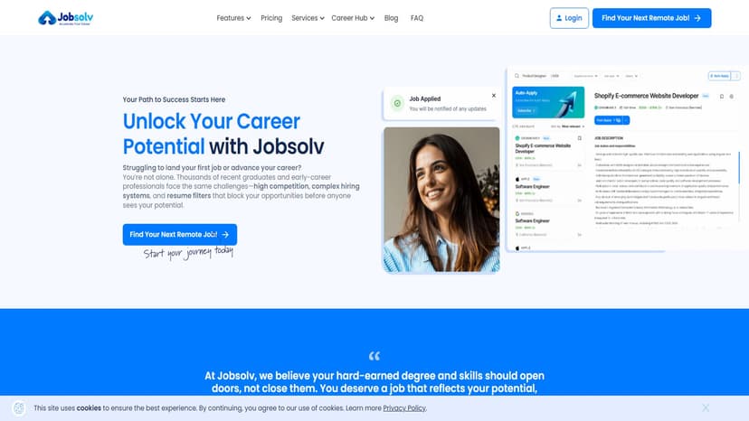Jobsolv - AI智能求职神器：自动匹配高薪远程职位，简历优化，自动投递！