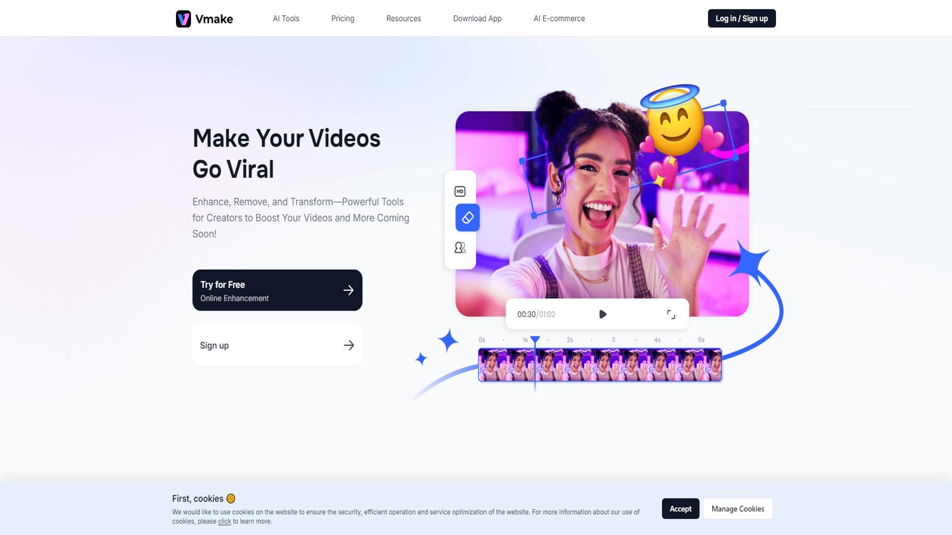 Vmake AI - 一体化头部视频解决方案