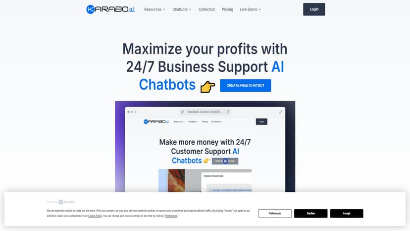 KaraboAI - KaraboAI提供定制ChatGPT聊天机器人，帮助企业提升销售和客户互动。