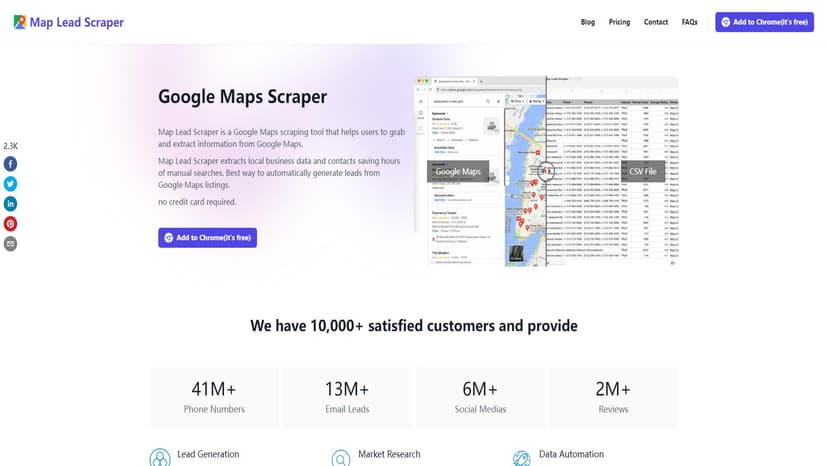 Google Maps Scraper - 使用 Google Maps Scraper，轻松从 Google 地图中抓取和提取信息。该工具可以快速收集本地商家数据，并将其导出到 CSV 文件中，包括电子邮件地址、电话号码、社交媒体资料等。