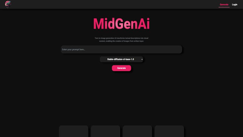 MidGen AI - MidGen AI是一款100%免费的文本到图像AI生成器，提供五种最佳训练模型。