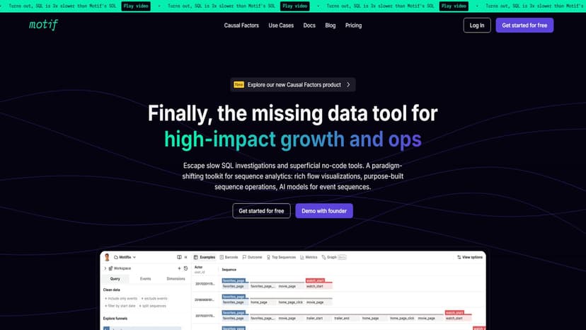 Motif Analytics - Motif Analytics 是一款用于序列分析的工具包，提供丰富的流程可视化和实时查询功能。
