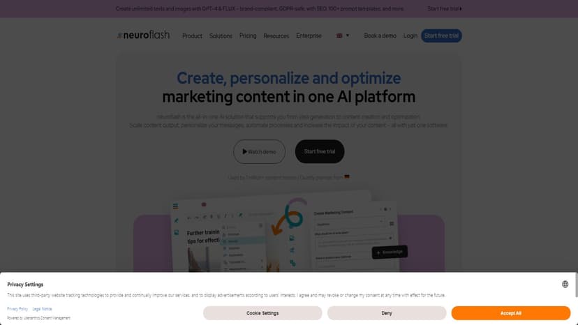 neuroflash - 使用我们的AI文本和图像生成器在7种语言中生成最高质量的内容。内容创作从未如此容易！