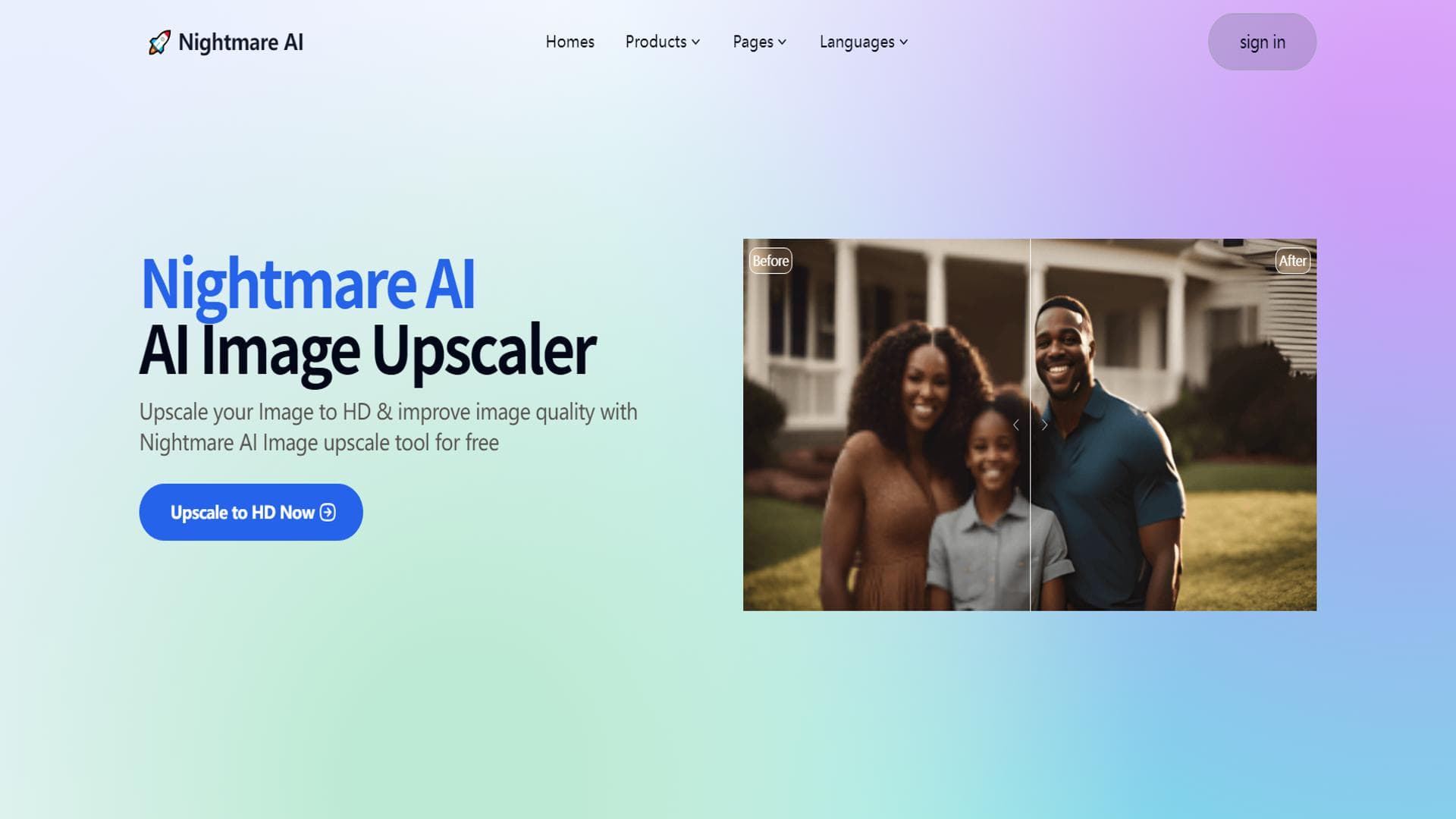 Nightmare AI - 免费图像放大器，提升图像到高清在线。