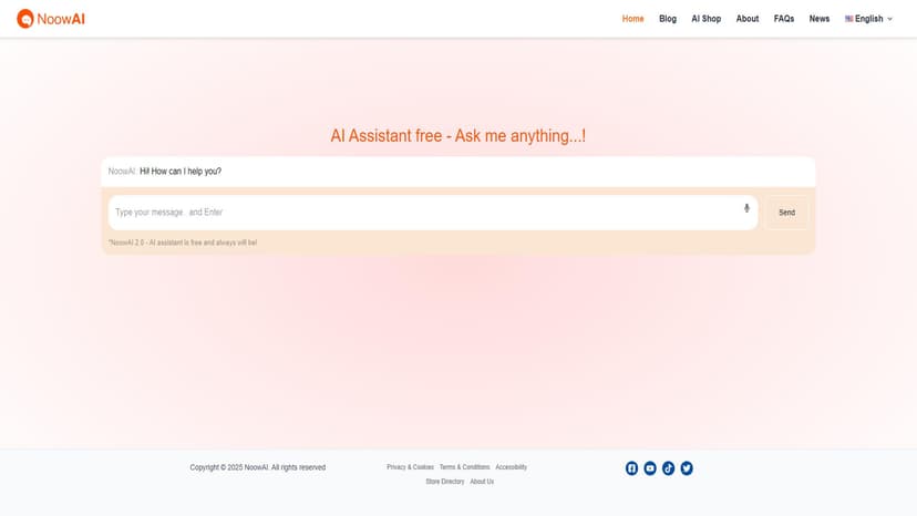 NoowAI Assistant - NoowAI是一款免费的在线AI助手，能够聊天、回答问题并提供工作帮助。