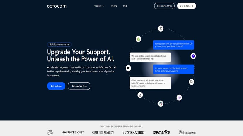 Octocom - Octocom是为电子商务提供的AI优先客户服务解决方案，通过全渠道AI代理提供卓越的售前和售后体验。