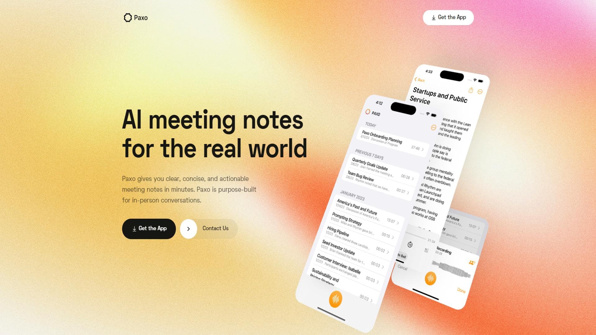 Paxo：为现实世界打造的AI会议笔记工具