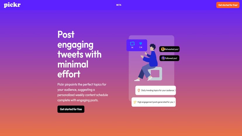 Pickr - 快速增粉，Pickr自动推荐你的社交媒体内容。