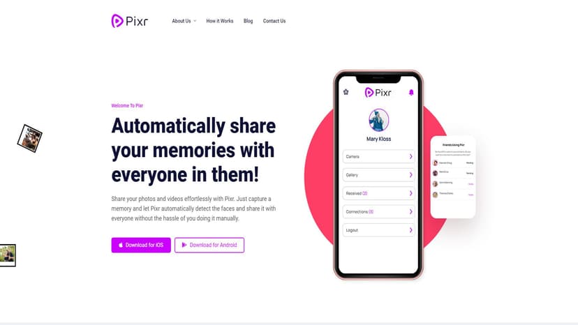 Pixr.ai - Pixr.ai 是一款自动检测人脸并分享照片和视频的AI工具，简化了分享过程。