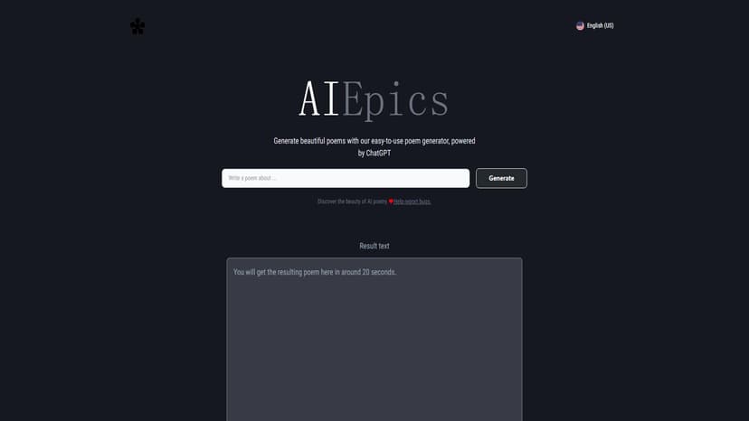 AI Poem Generator - AI Poem Generator 是一款免费的在线诗歌生成工具，利用AI技术创作独特且无抄袭的诗歌。