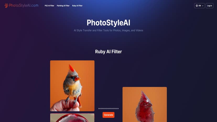 PhotoStyleAI - PhotoStyleAI提供先进的AI风格转换和滤镜工具，让您的照片、图片和视频焕然一新。