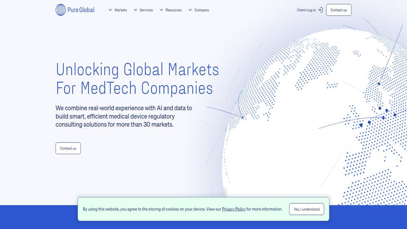 Pure Global - Pure Global提供基于AI和数据的智能高效解决方案，帮助医疗器械企业快速进入目标市场并满足法规要求。