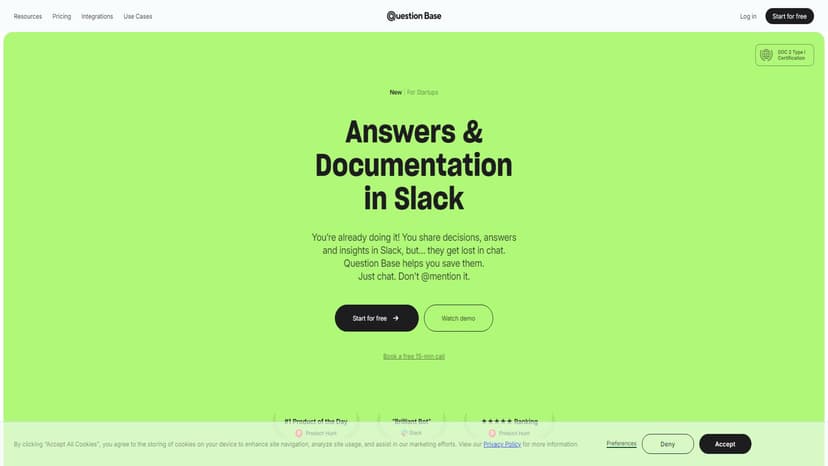 Question Base - Question Base帮助你在Slack中轻松保存和组织文档，无需@提及。