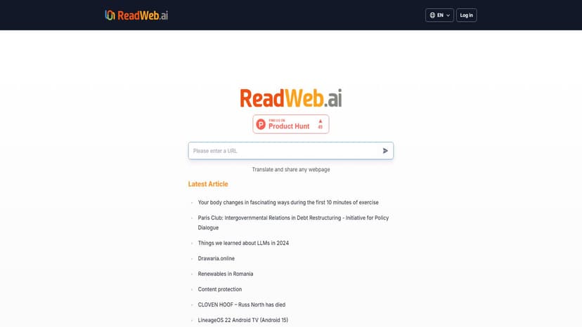 ReadWeb.ai - 使用 ReadWeb.ai 即可在十种语言中快速获取免费的网页翻译，并提供便捷的双语比较功能。无论您是个人用户还是企业用户，都可以轻松访问全球信息。