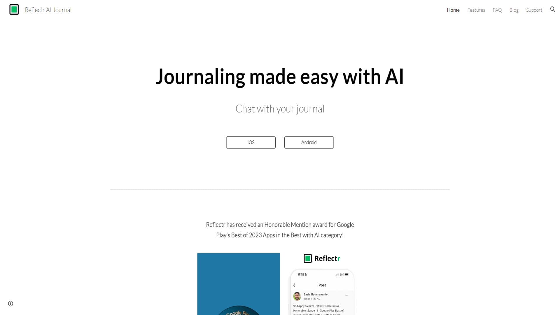 Reflectr AI Journal
