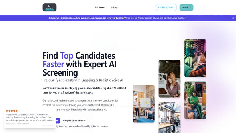 RightJoin AI Voice Interviews - RightJoin AI 提供语音AI面试，帮助招聘和求职双方提高效率。