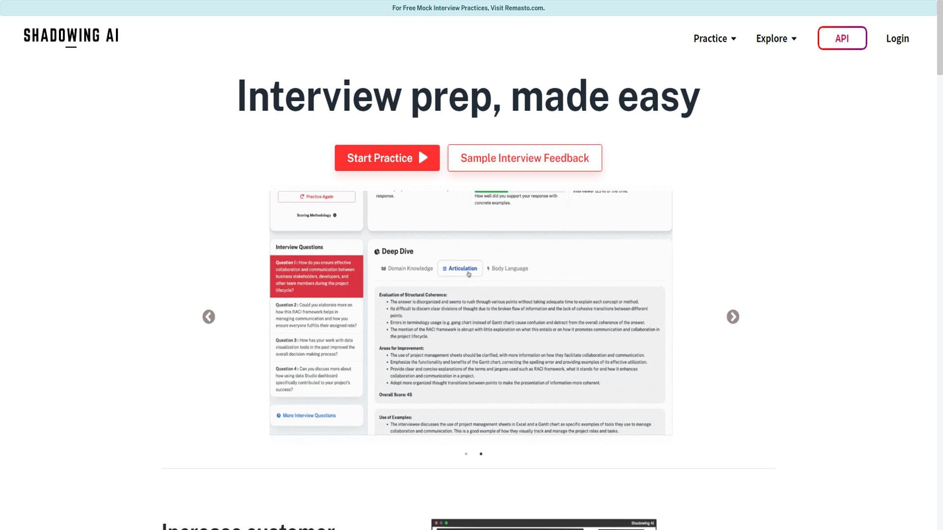 Shadowing AI - Interview Practice Platform with Continuous Feedback