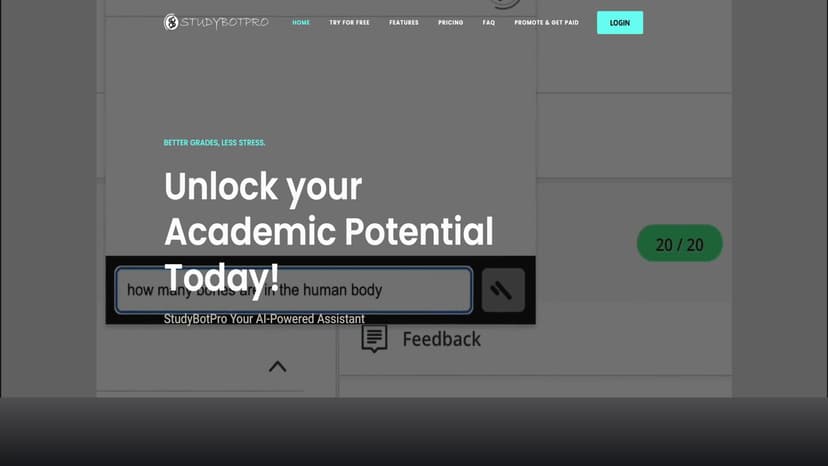 StudyBotPro - StudyBotPro是一款AI学习助手，提供详细的作业问题解决方案，提升解题能力。