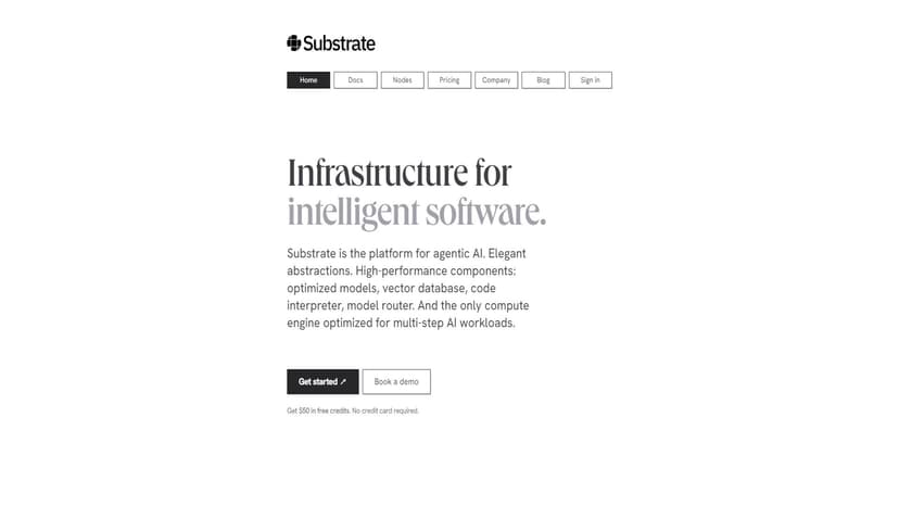 Substrate - Substrate是一个专为复合AI设计的平台，提供优化的AI模型、向量存储和代码解释器。