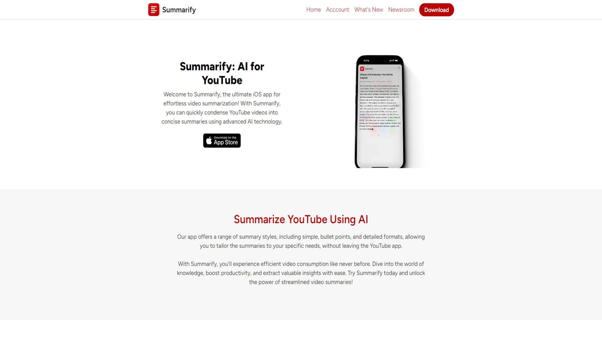 Summarify AI For YouTube Powered By ChatGPT | Summarify
