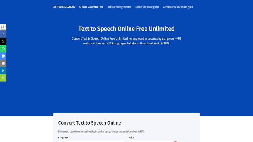 Text to Speech Online - 免费在线语音合成