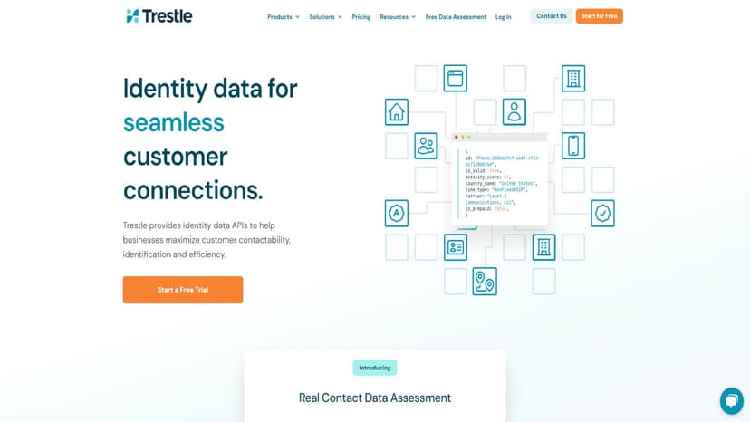 Trestle - Trestle提供高质量的身份数据API，包括电话验证、电话验证、CNAM查询、反向电话查询API和反向地址查询API。