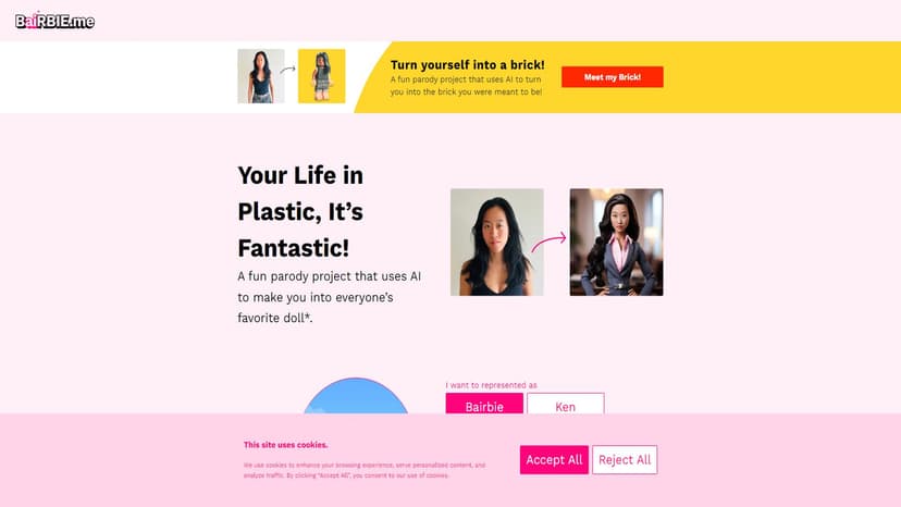 BaiRBIE.me - BaiRBIE.me是一款集成了多种功能的AI工具，旨在提供个性化的解决方案和高效协作体验。通过尝试不同场景或世界，您可以使用Cookie来增强浏览体验、定制内容并分析流量。