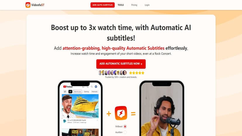 VideofaST - VideofaST利用AI技术为短视频自动生成高质量字幕，提升观看时间和互动性。