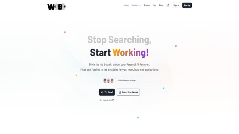 Wobo AI - Wobo AI是一款基于人工智能的求职助手，通过AI生成简历和封信等工具，提高求职效率。