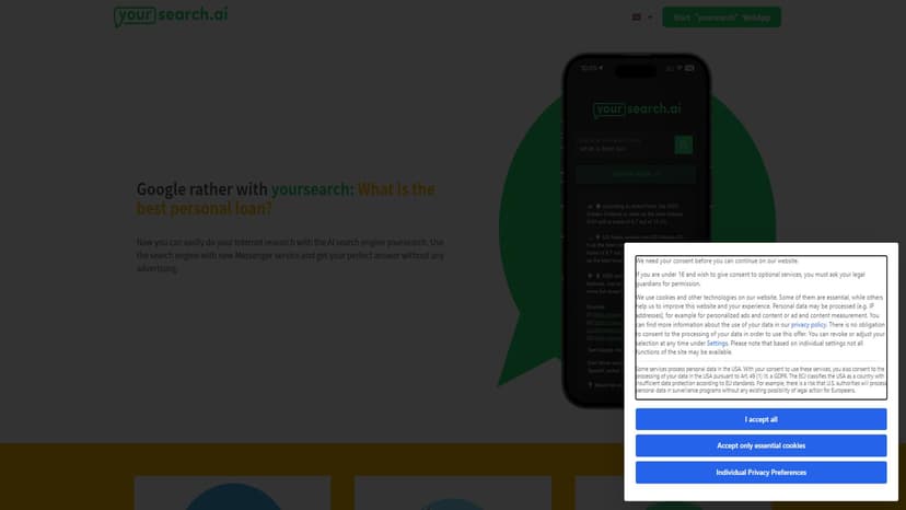 yoursearch.ai - yoursearch.ai是一款AI驱动的搜索引擎，提供无广告的精准搜索结果。
